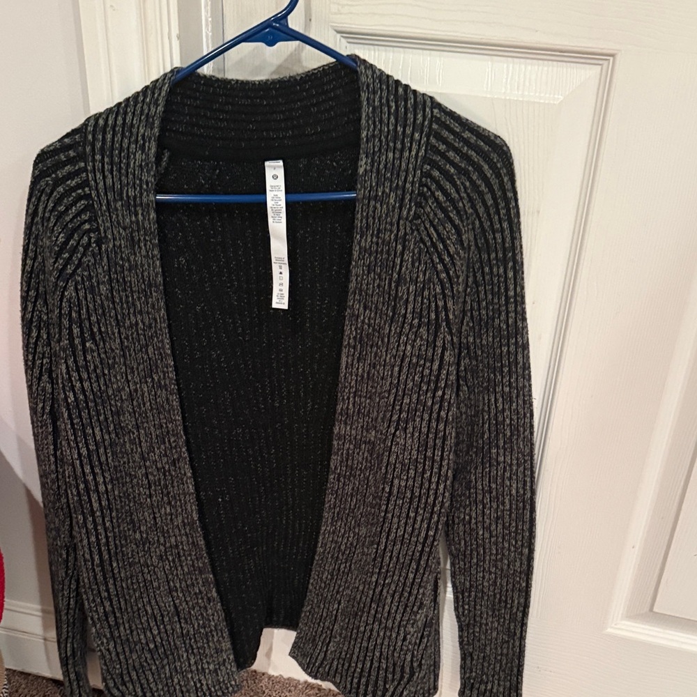 Lululemon Athletica Black Ribbed Cardigan